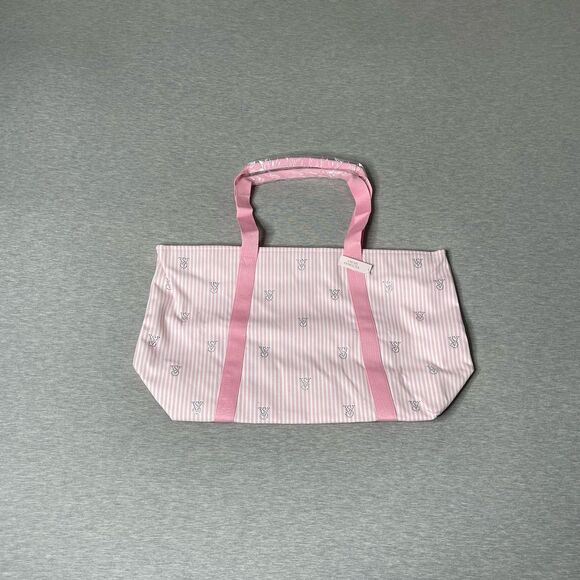 Victoria's Secret Handbags - Victoria’s Secret Heritage Stripe Rhinestone Embellished Canvas Tote Bag